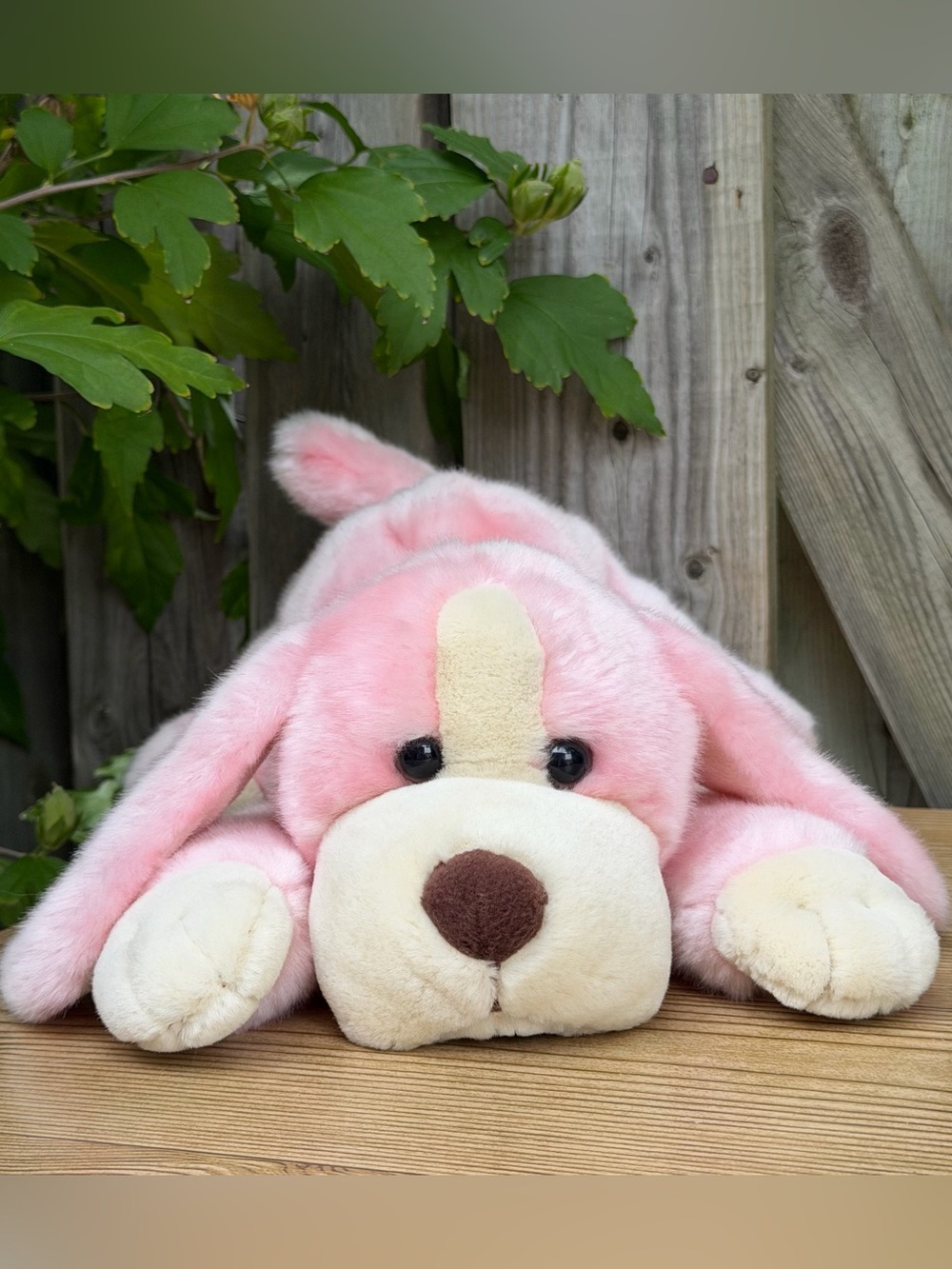 2000 Vintage Rare Toys R Us Animal Alley Pink Darby Dog Plush Stuffed Animal 12”